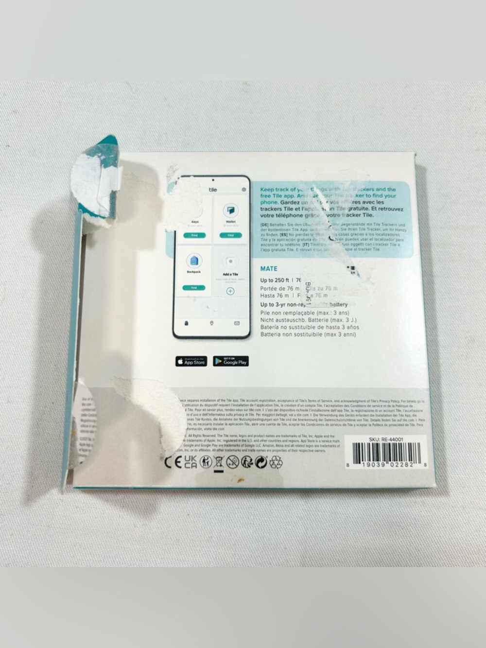 New Tile Mate Universal Bluetooth Tracker Keys Bags Phone White Little Caesars - Picture 5 of 5